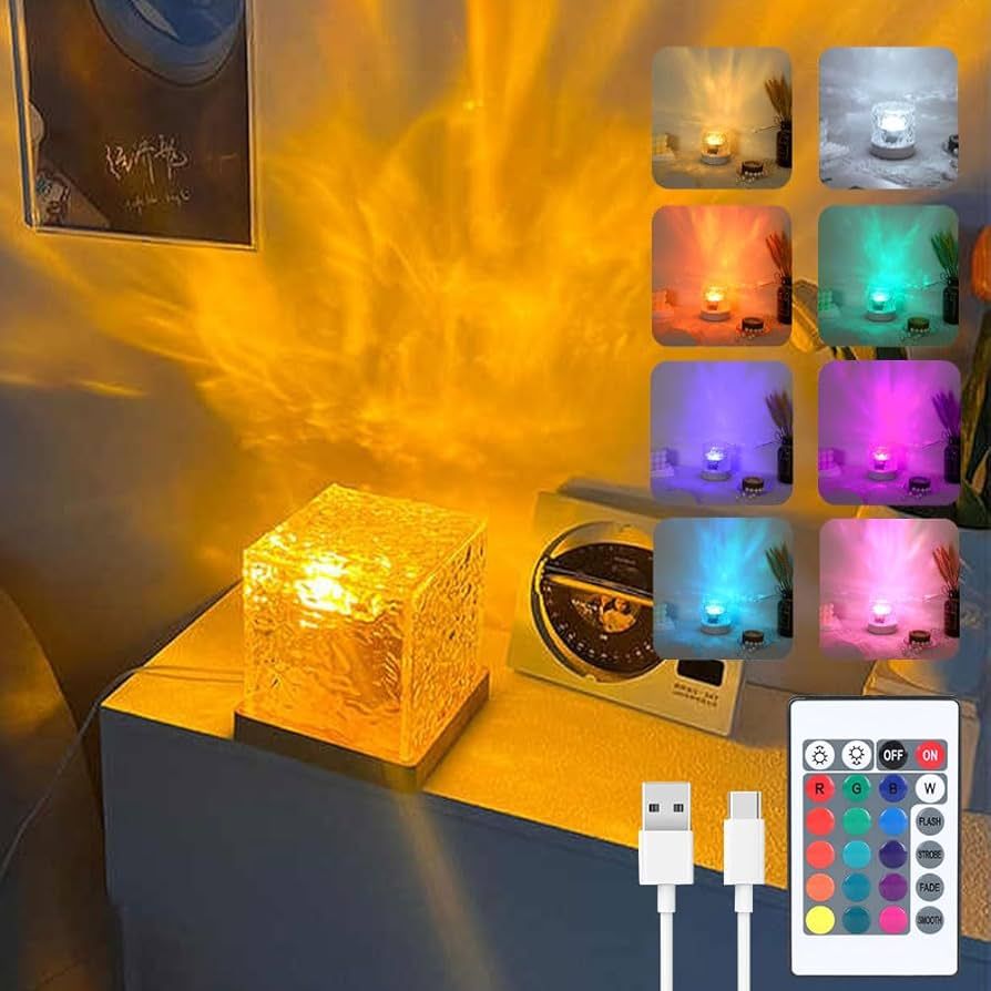 Lampe Cube LED Cristal