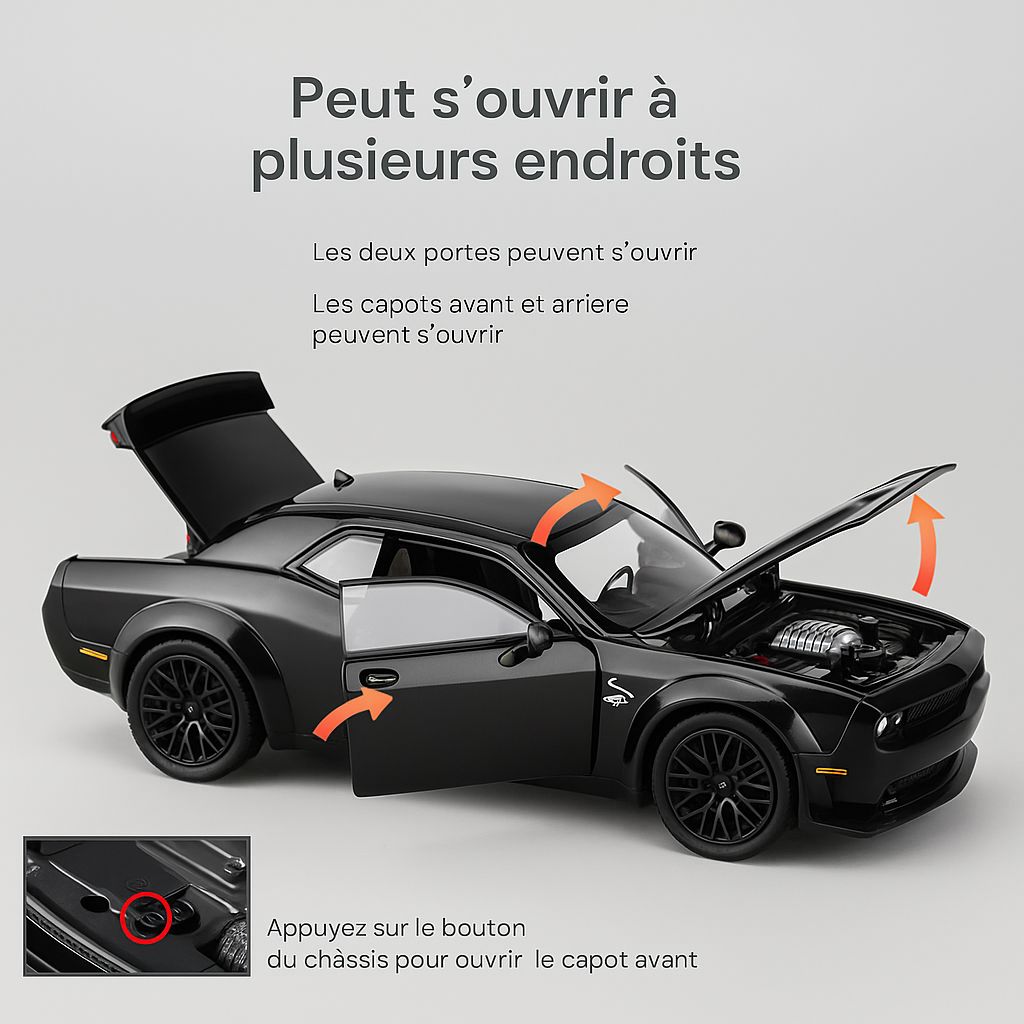 Modèle de Voiture Dodge Challenger SRT Hellcat – Échelle 1:24