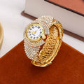 Montre Bracelet Femme Luxe – Doré & Strass avec Boîtier