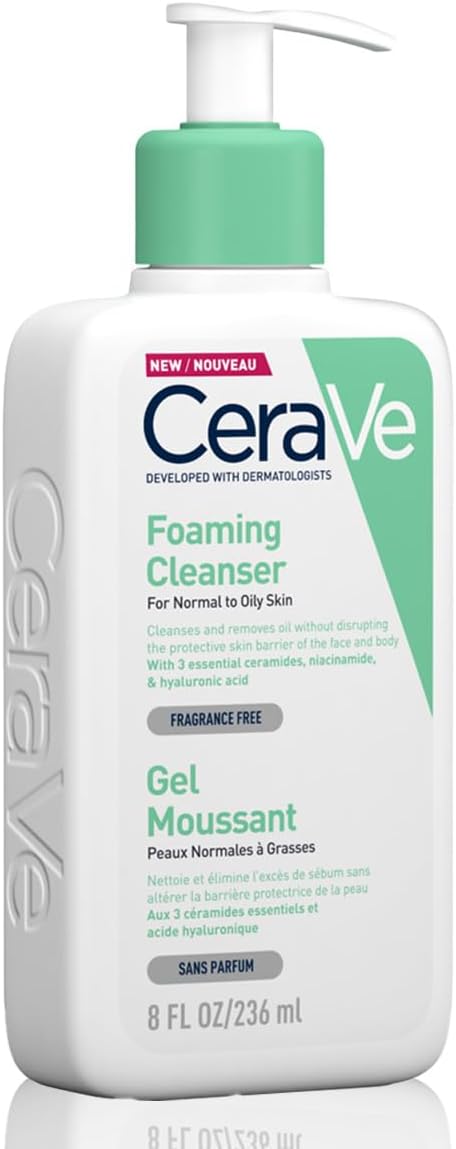 Cerave Foaming Cleanser for Normal to Oily Skin with Hyaluronic Acid