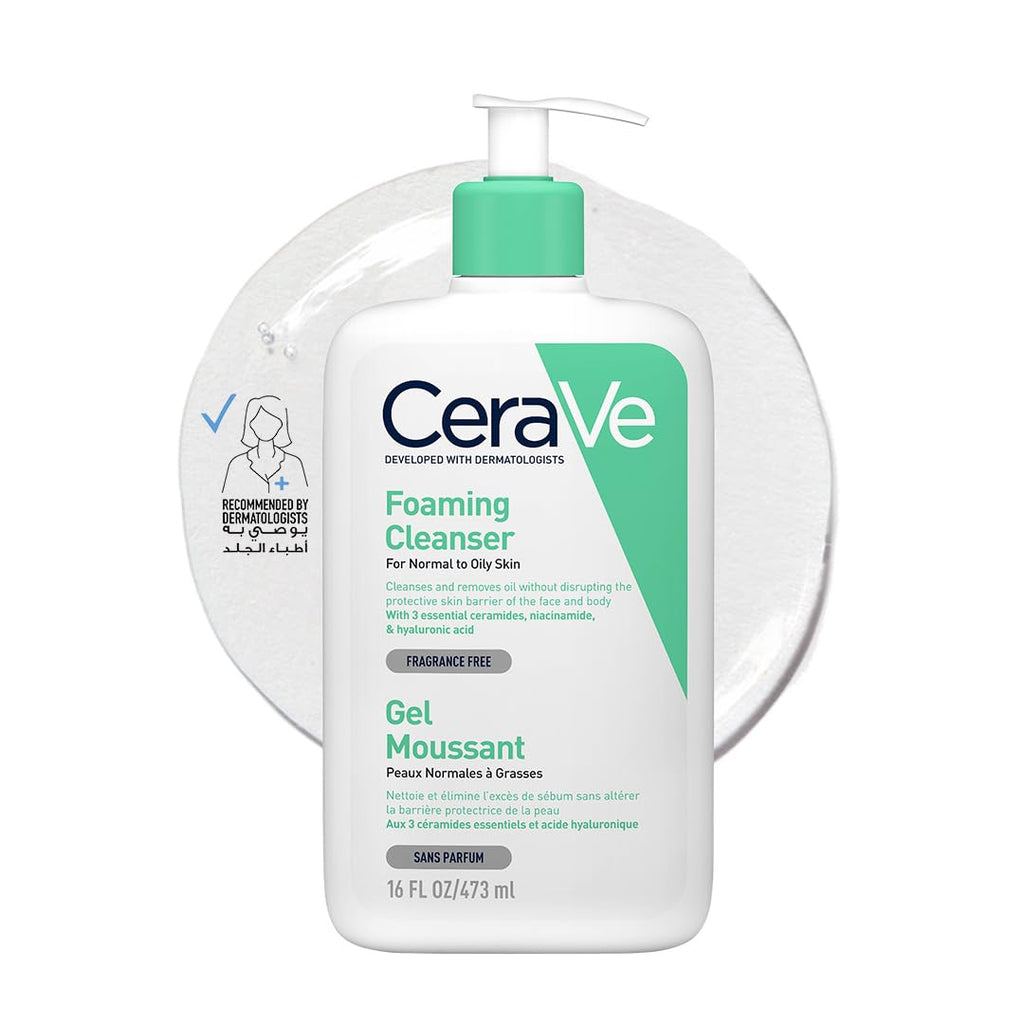 Cerave Foaming Cleanser for Normal to Oily Skin with Hyaluronic Acid