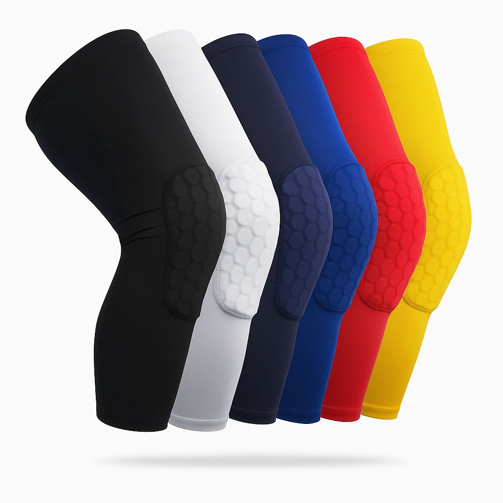 Genouillères de Compression avec Protection en Mousse alvéolée – Multicolores