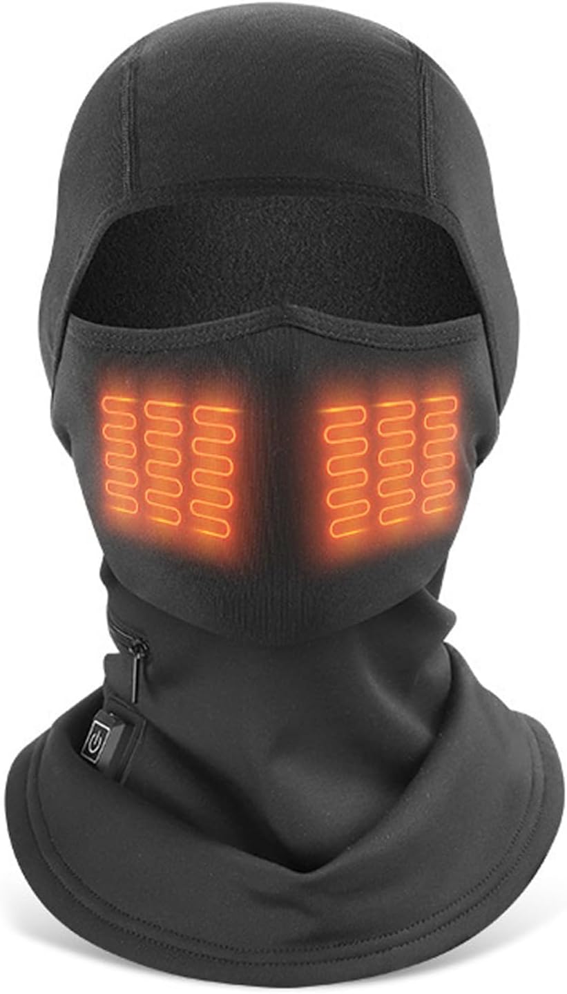 MAKINGTEC Heated Balaclava Face Mask, Windproof Ski Mask for Men and Women, Ideal for Motorcycle Riding, Black