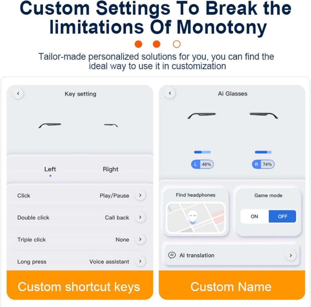 AI Smart Glasses with 140-Language Translation - Bluetooth Glasses for Music/Calls, Color-Changing Lenses, Men & Women (Travel & Business Meetings, Black)
