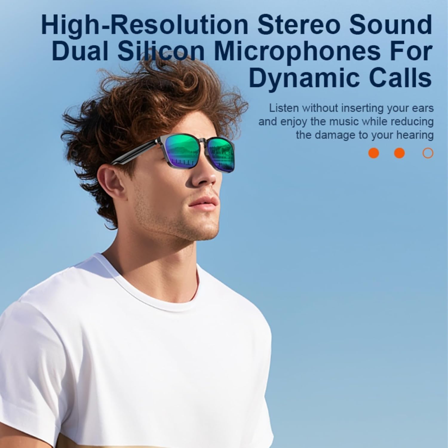 AI Smart Glasses with 140-Language Translation - Bluetooth Glasses for Music/Calls, Color-Changing Lenses, Men & Women (Travel & Business Meetings, Black)