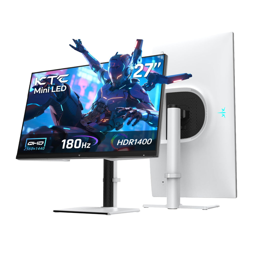 KTC 27 inch 180Hz Curved WQHD Gaming Monitor, 2K(2560x1440P),144Hz Monitor, 1500R HVA Display, FreeSync Premium, HDR, 120% sRGB, DisplayPort/HDMI/USB Vesa,Computer Monitor for Gamers