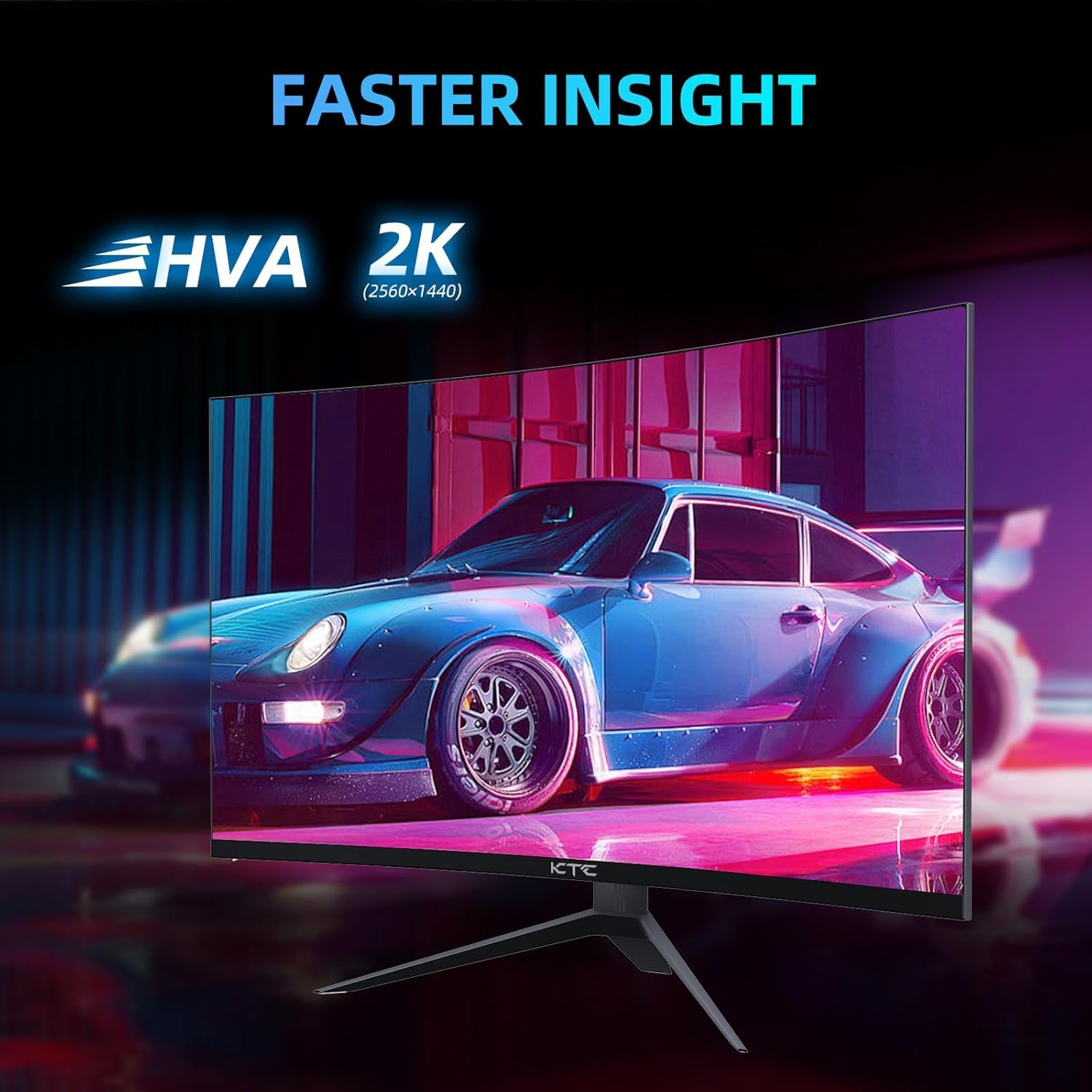 KTC 27 inch 180Hz Curved WQHD Gaming Monitor, 2K(2560x1440P),144Hz Monitor, 1500R HVA Display, FreeSync Premium, HDR, 120% sRGB, DisplayPort/HDMI/USB Vesa,Computer Monitor for Gamers