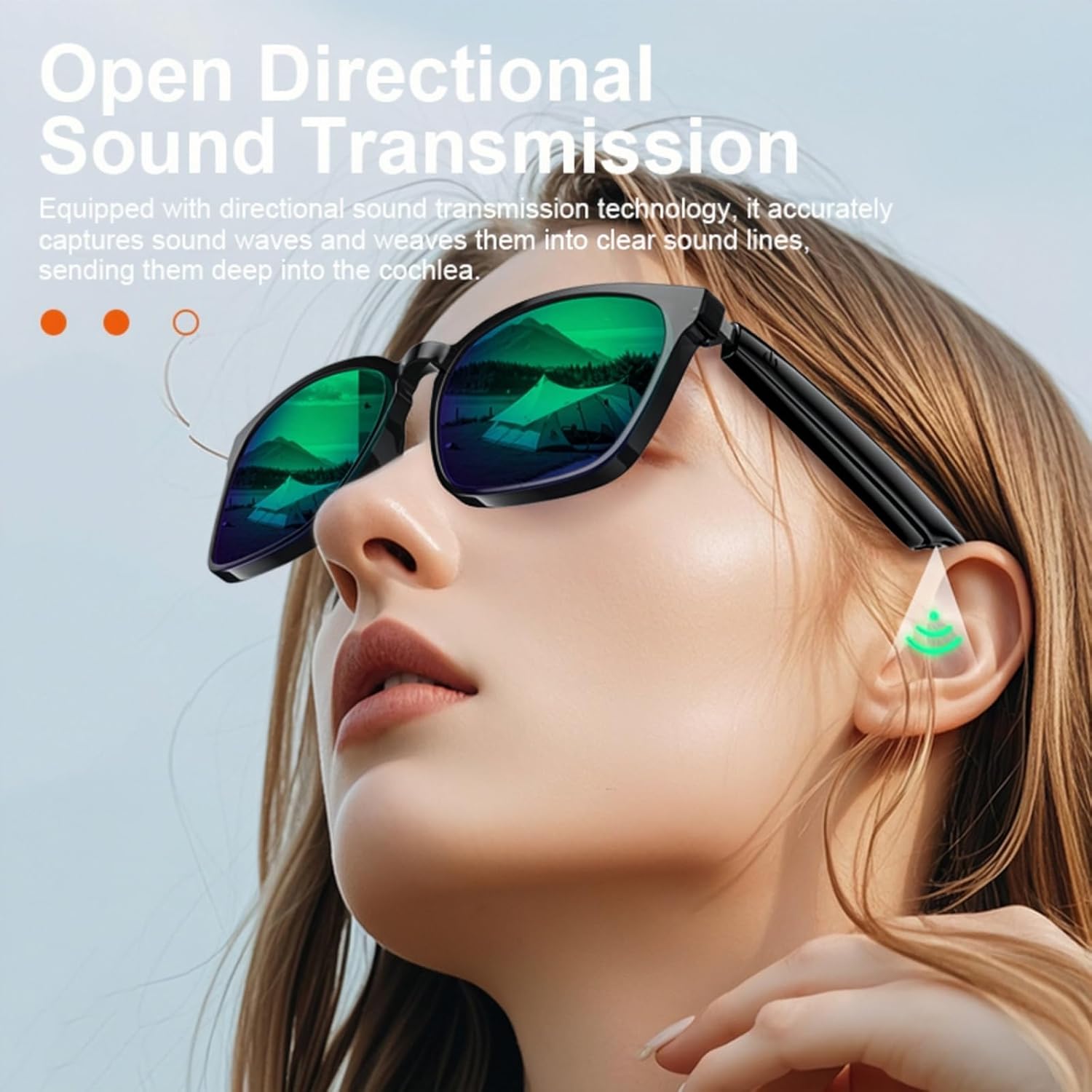 AI Smart Glasses with 140-Language Translation - Bluetooth Glasses for Music/Calls, Color-Changing Lenses, Men & Women (Travel & Business Meetings, Black)