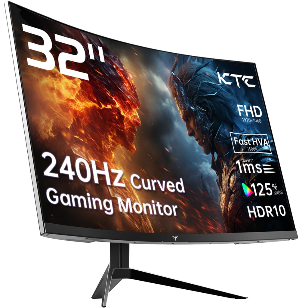 KTC 27 inch 180Hz Curved WQHD Gaming Monitor, 2K(2560x1440P),144Hz Monitor, 1500R HVA Display, FreeSync Premium, HDR, 120% sRGB, DisplayPort/HDMI/USB Vesa,Computer Monitor for Gamers