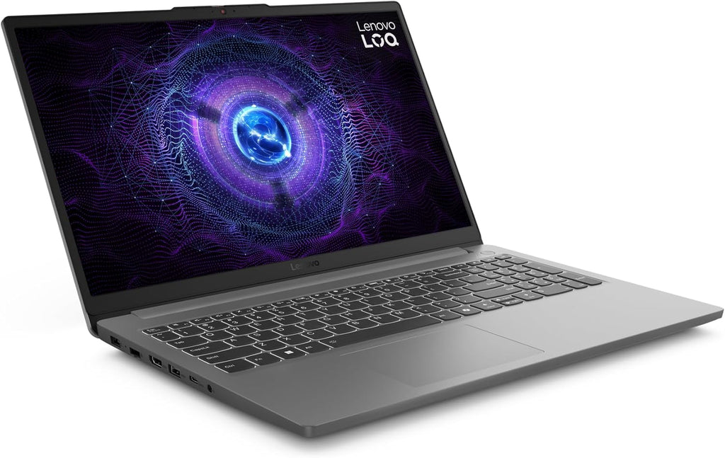 Lenovo LOQ 15IAX9E Gaming Laptop with AI, 15.6"FHD 144Hz Display, Intel Core i5-12450HX, 16GB RAM, 512GB SSD,RTX 2050 4GB GDDR6, Win11, White Backlit Eng-Arabic, Luna Grey - [83LK001SAX]