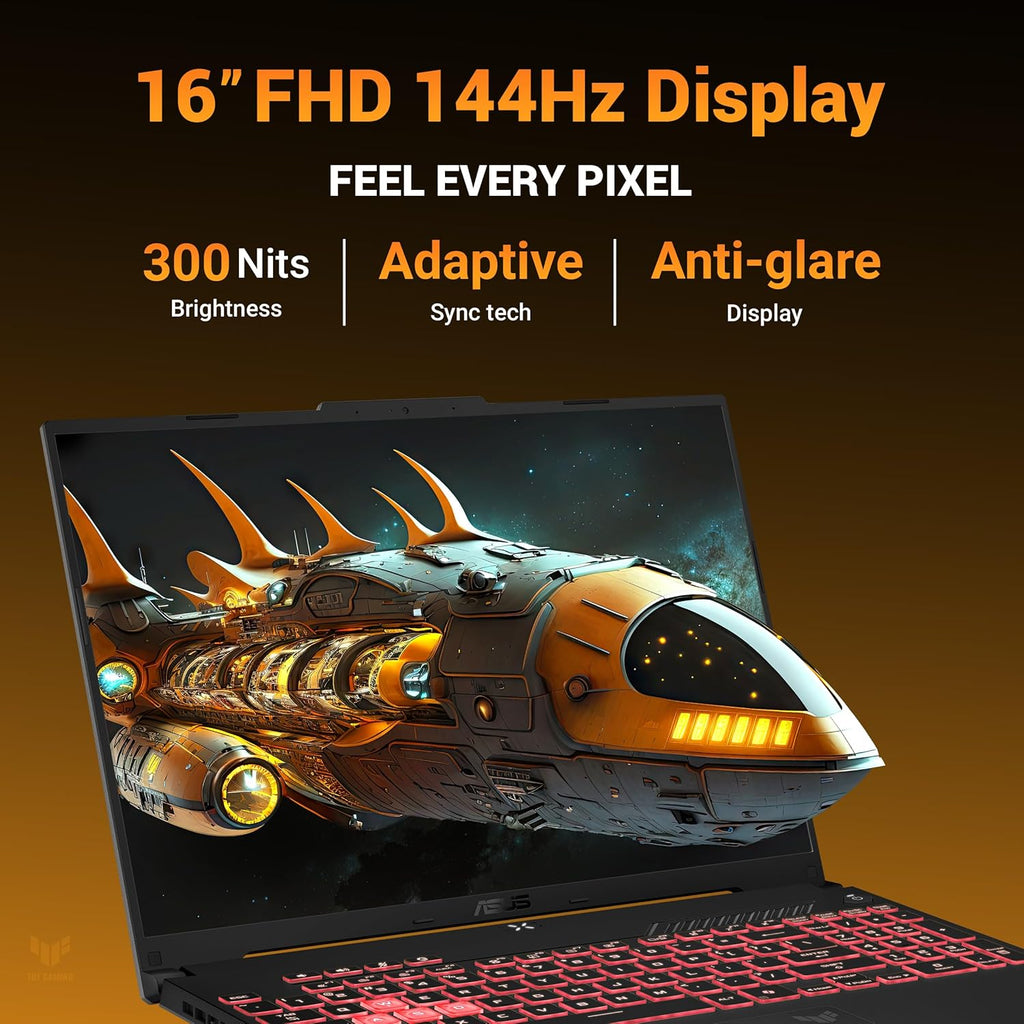 ASUS TUF A16 (2025) AMD Ryzen 7 7445HS Gaming Laptop 32GB RAM-1TB SSD | FHD+ 144Hz | Nvidia RTX 4050-6GB | Windows 11 | Office Home 2024 | Mecha Gray | FA607NUG-WH73