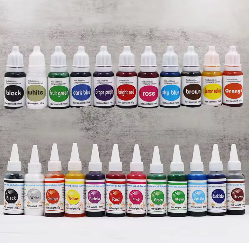 Colorants Alimentaires KAIBEI – Lot de 12 Couleurs (30ml)