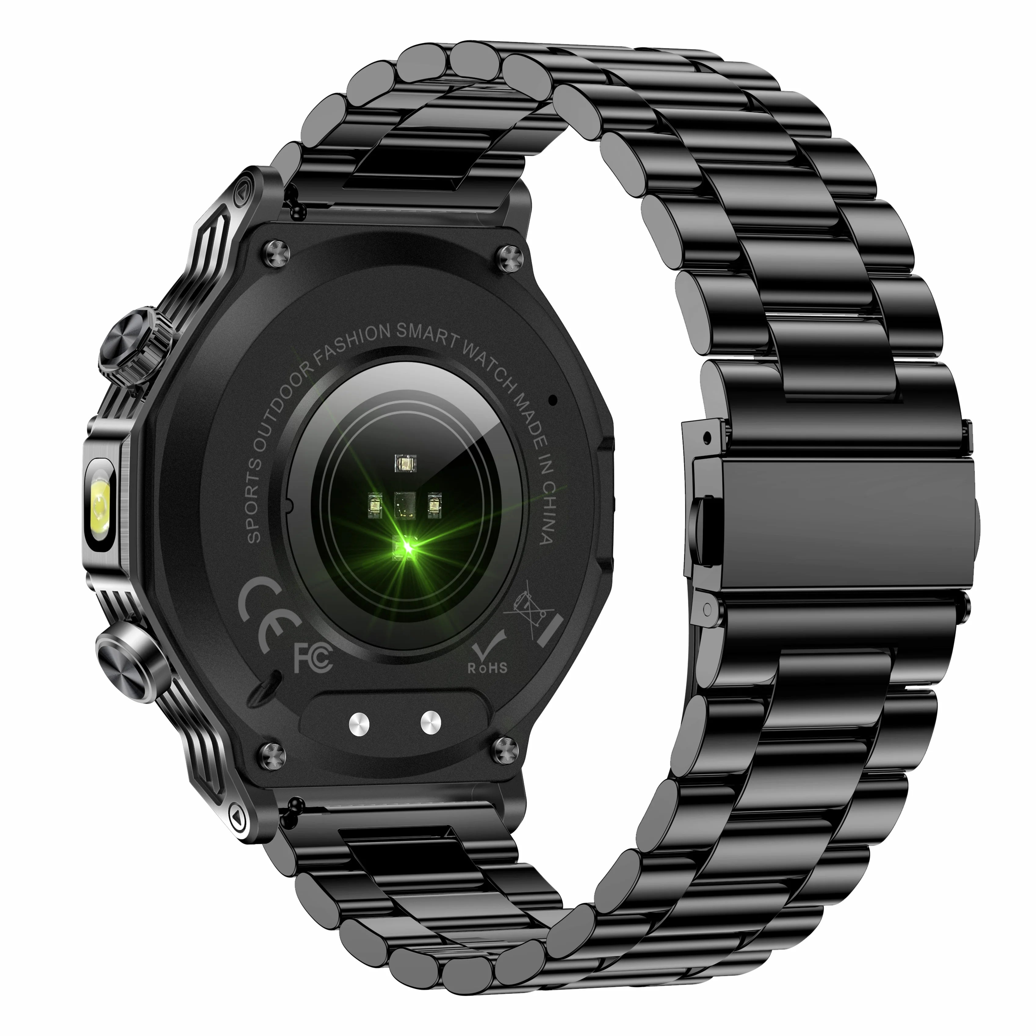 2025 AK82 Smartwatch 1.8inch Screen BT Call Heart Rate Blood Oxygen IP68 Waterproof Outdoor Sports Smart Watch with Flashlight