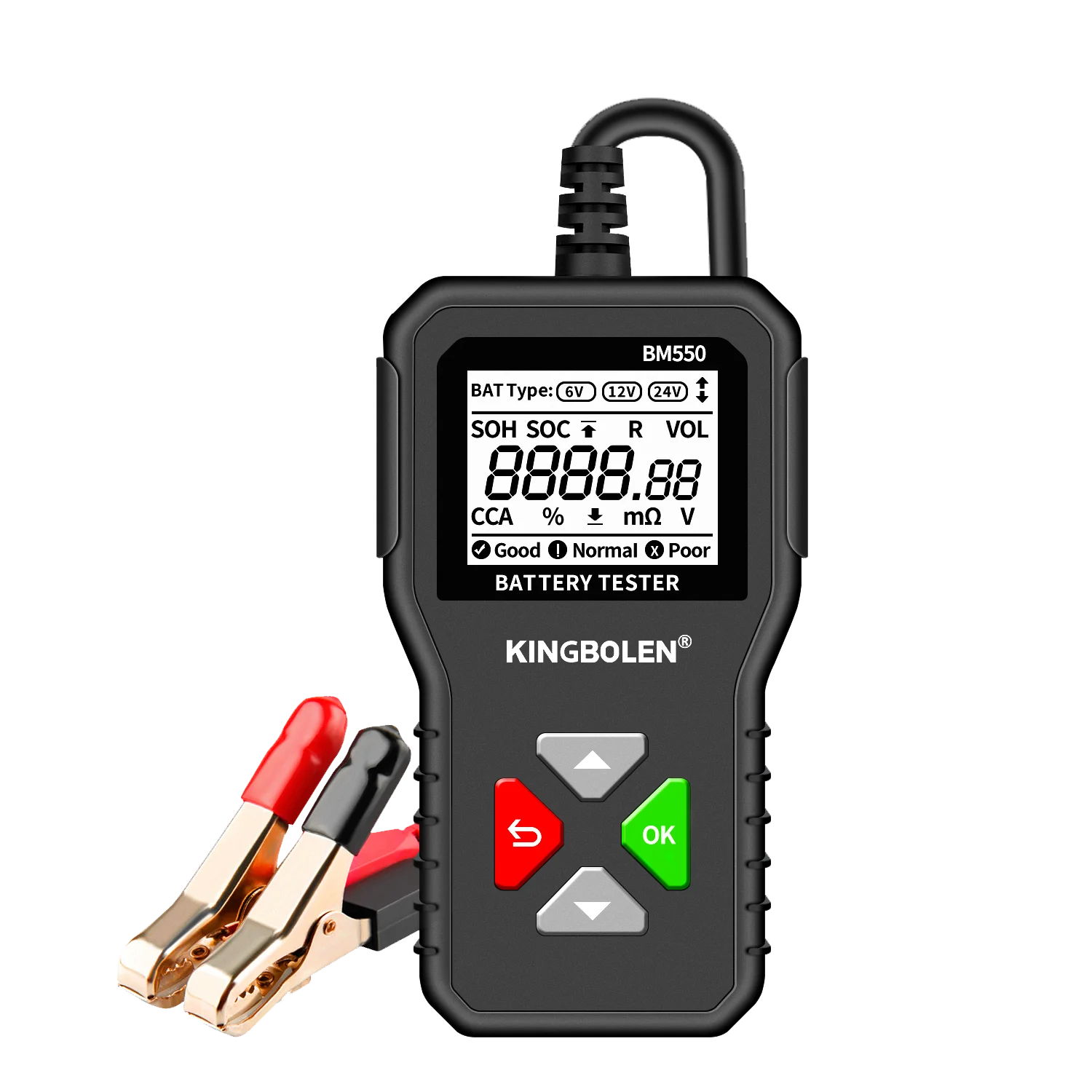 BM550 Battery Tester 6V 12V 24V 100-2000A CCA Capacity Digital Cars System Batteries Analyzer Auto Battery Tool PK KW208