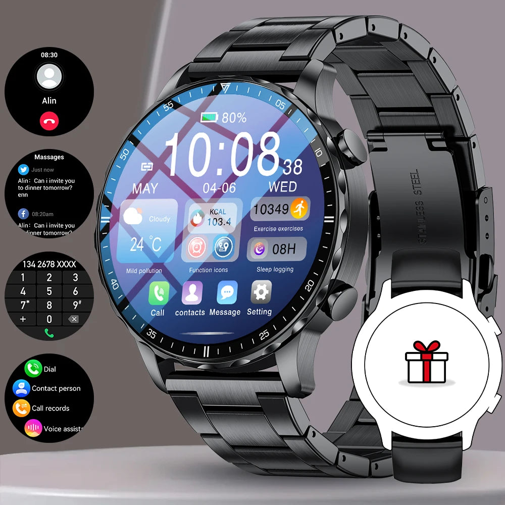 LIGE BW0664 AI Voice Assistant Smartwatch Touch Screen Bt Call  Fitness Multi Sports Monitor Blood Pressure Smart Watch for Men