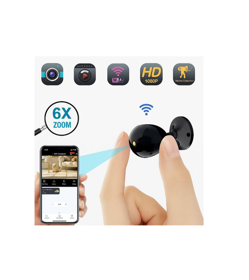 Caméra de Surveillance WiFi Mini HD 1080P avec Détection de Mouvement