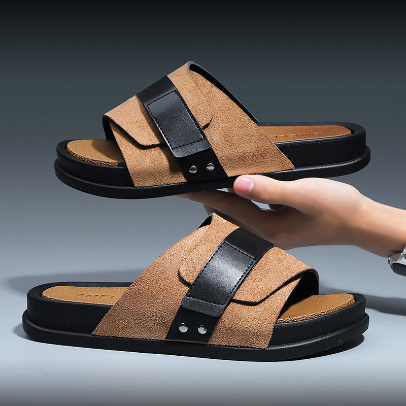 Sandales Homme Élégantes en Suédine & Simili Cuir