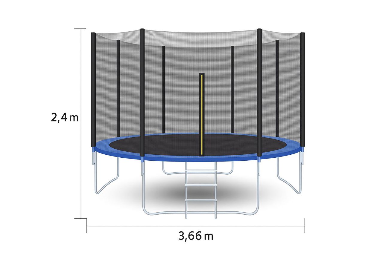 Trampoline de Jardin avec Filet de Sécurité – Ø 3,66 m