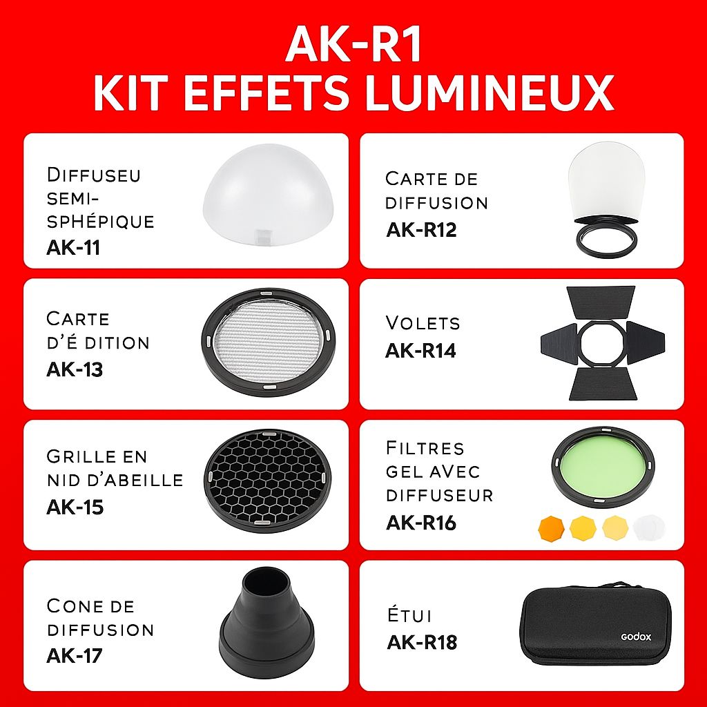 Kit d’accessoires pour flash Godox