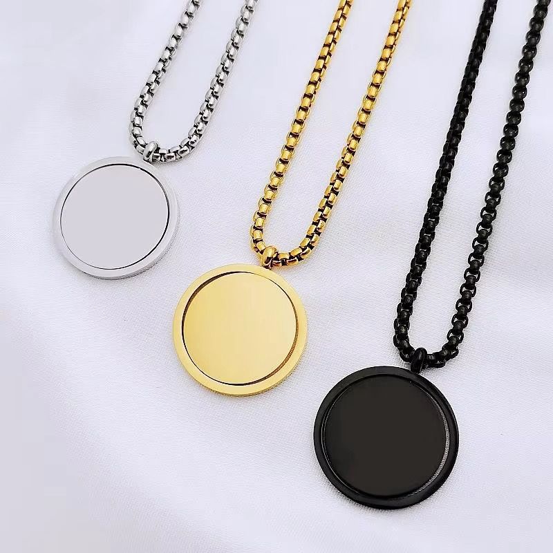 Collier Médaillon Rond Minimaliste – Acier Inoxydable