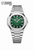 Montre automatique Aoudagya – Cadran Vert & Bracelet Acier Inoxydable avec Boîtier