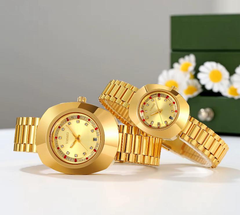 Montres Couple Dorées – Élégance & Harmonie