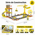 Set de Jeu de Construction – Série Chantier avec Grue, Véhicules et Accessoires