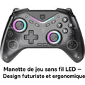 Manette de jeu sans fil LED – Design futuriste et ergonomique