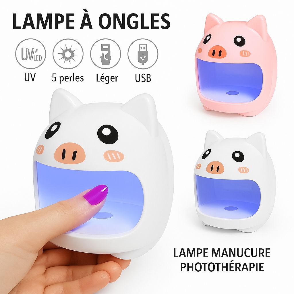 Lampe à ongles UV/LED en forme de cochon mignon