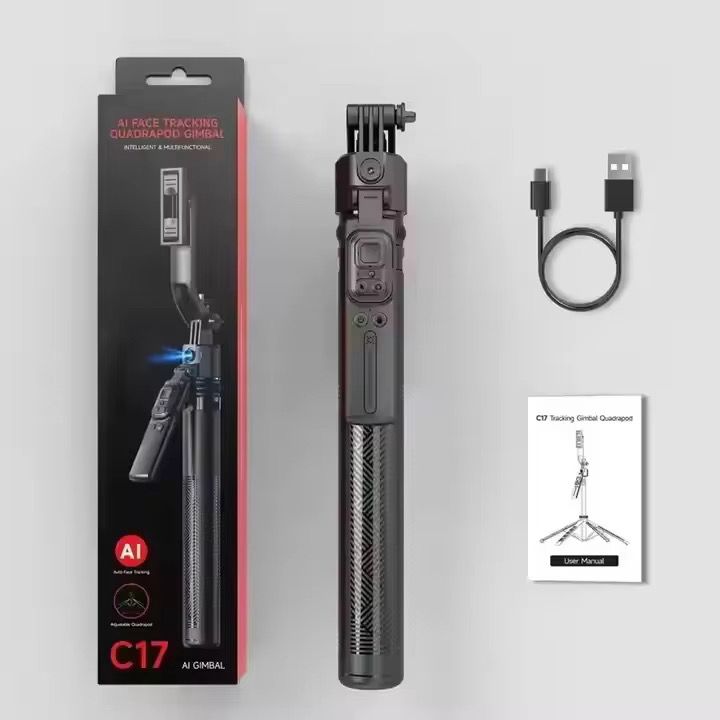 Stabilisateur Gimbal C17 AI – Suivi Intelligent du Visage