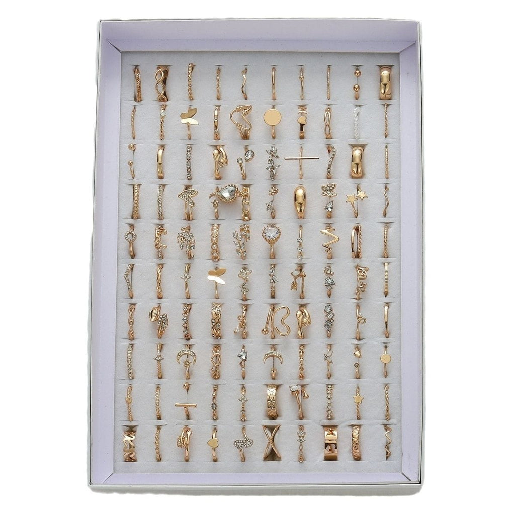 Lot de 45 bagues en acier inoxydable