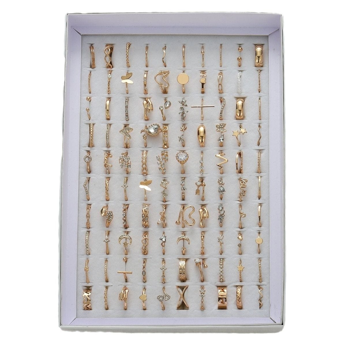 Lot de 45 bagues en acier inoxydable