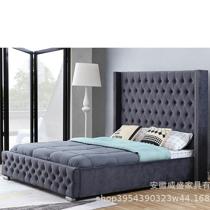 Lit capitonné 180x200 cm – Style luxe avec tête de lit haute