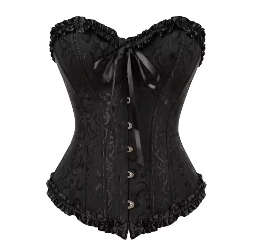 Corset Sexy Brodé avec Dentelle – Lot de 7 Pièces