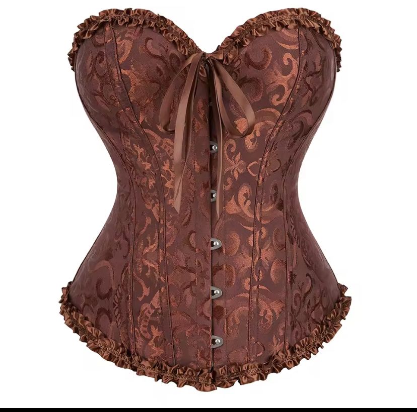 Corset Sexy Brodé avec Dentelle – Lot de 7 Pièces