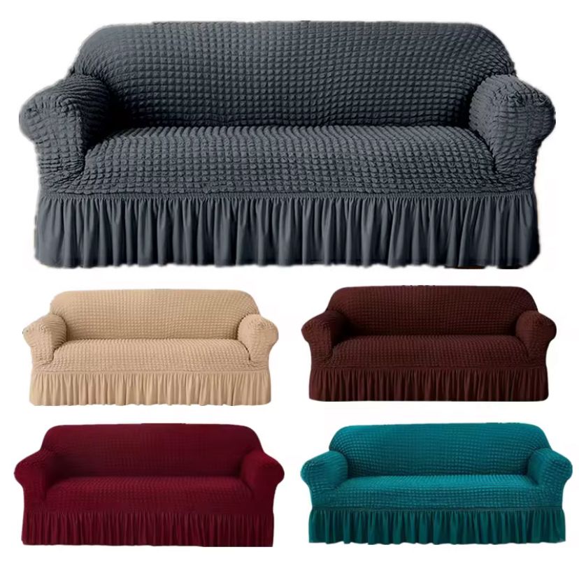 Housse de Canapé à Volants – 4 Pièces –  Ajustable & Personnalisable