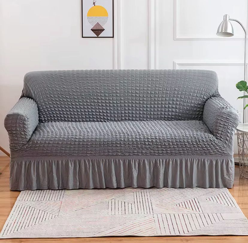 Housse de Canapé à Volants – 4 Pièces –  Ajustable & Personnalisable