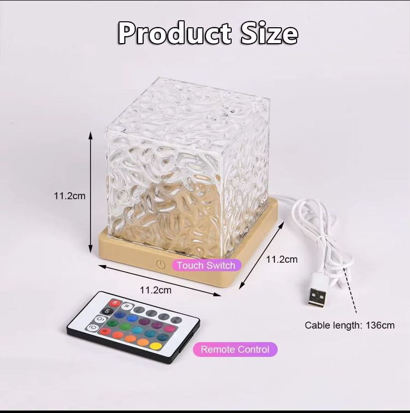Lampe Cube LED Cristal