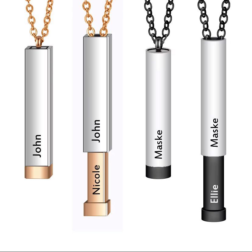 Collier Tube Double Gravure Personnalisée – Couple ou Amitié
