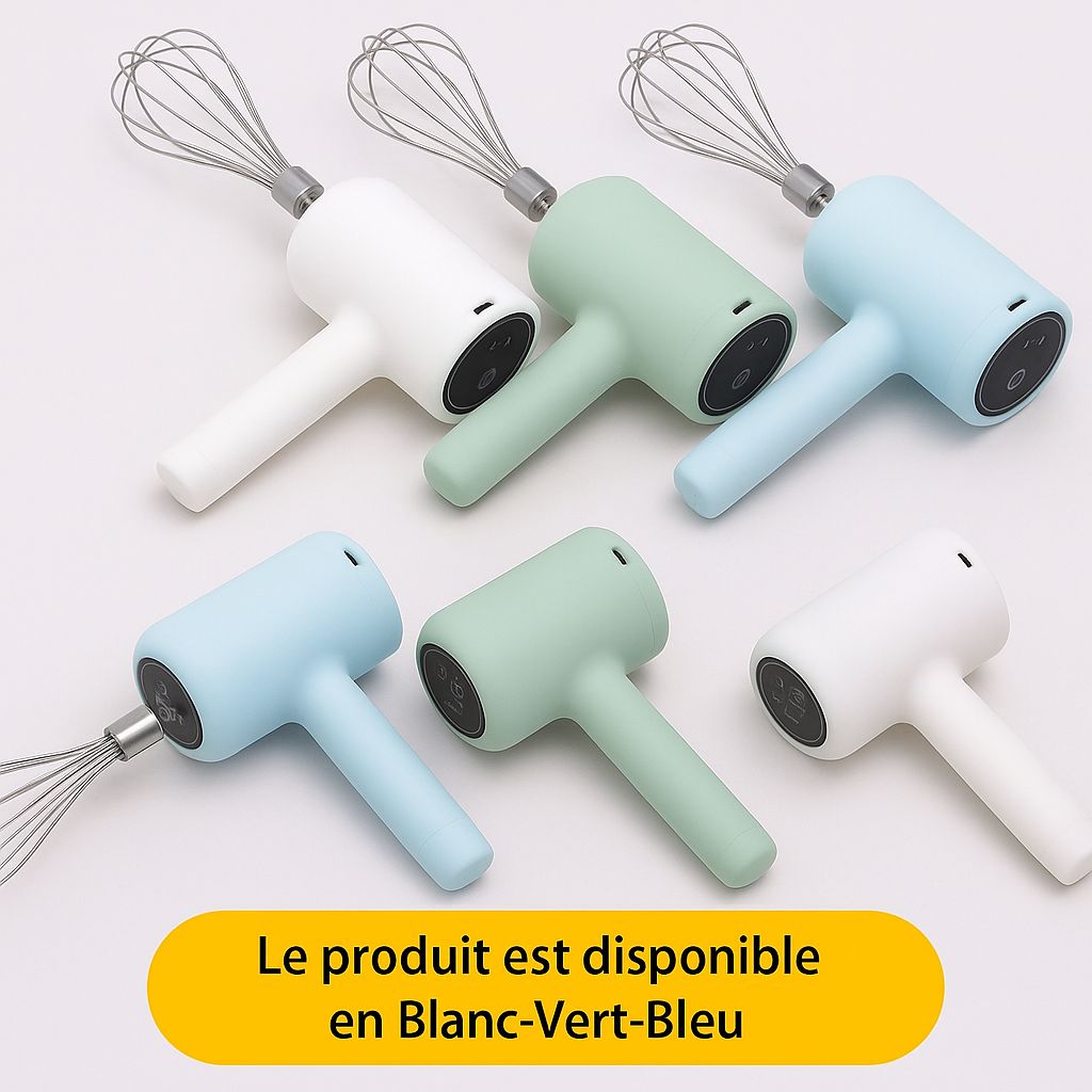 Batteur Électrique Rechargeable - Affichage Tactile & Port USB