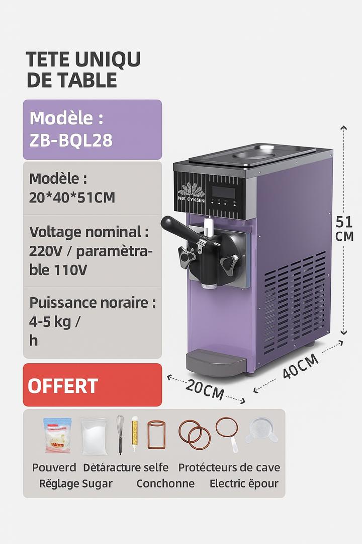 Machine à Glace Soft Serve – Modèle ZB-BQL28