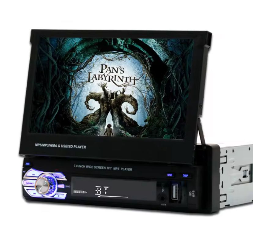 Autoradio MP5 Écran Tactile 7" Rétractable – Bluetooth, USB, SD, AUX
