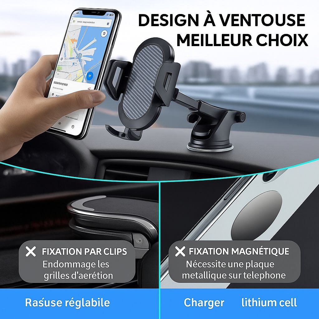 Support de téléphone voiture 3-en-1