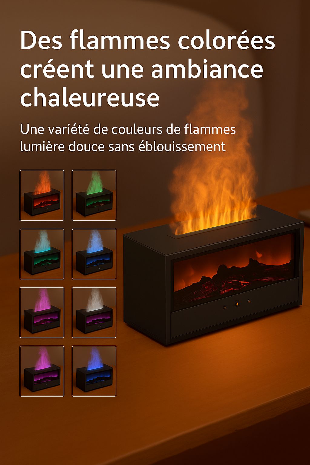 Cheminée Électrique Intelligente avec Télécommande