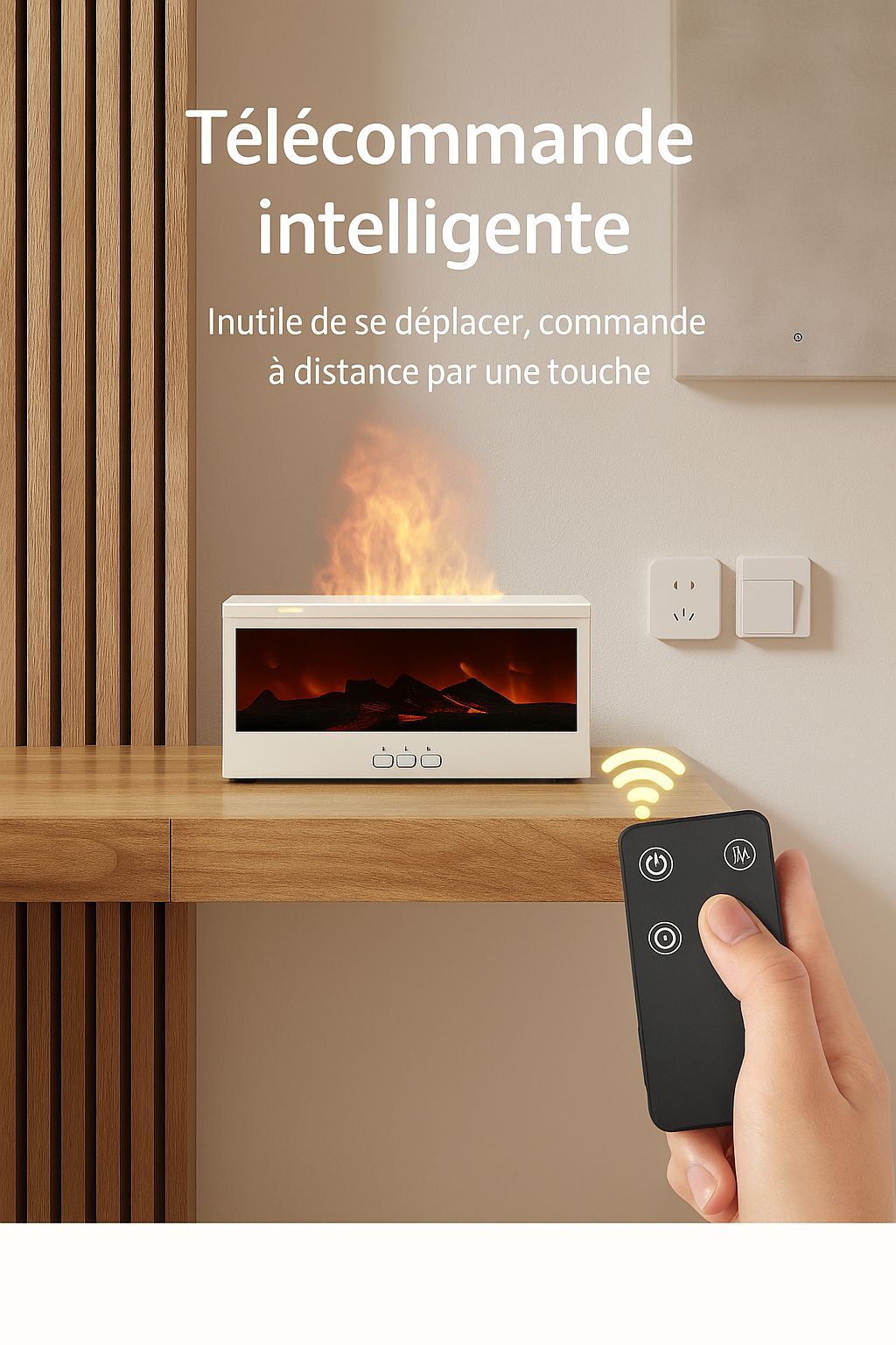 Cheminée Électrique Intelligente avec Télécommande