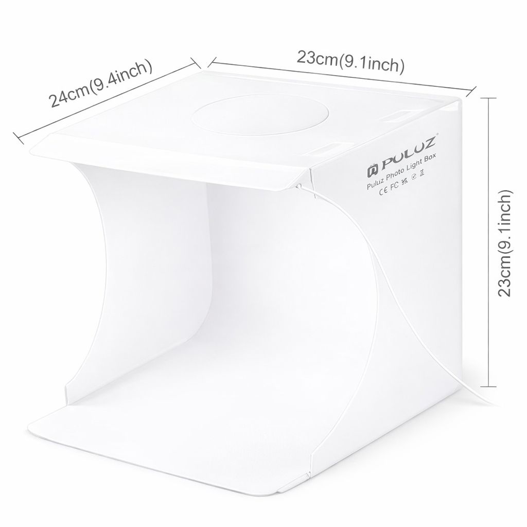 Mini Studio Photo LED Portable PULUZ – Boîte à Lumière 24cm avec 6 Fonds de Couleur