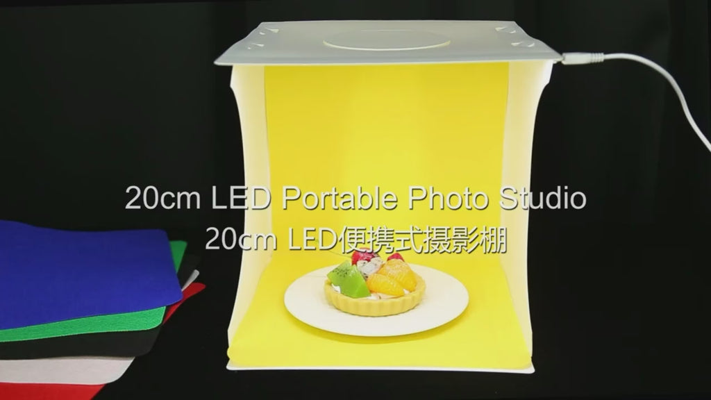Mini Studio Photo LED Portable PULUZ – Boîte à Lumière 24cm avec 6 Fonds de Couleur